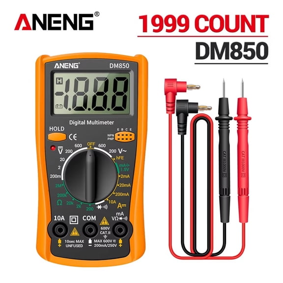 ANENG DM850 Digital Multimeter, AC DC Voltage DC Current Resistance Diode Continuity Tester