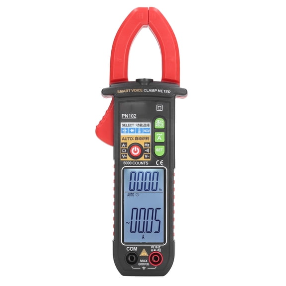 ANENG Digital Clamp Meter, 600A AC/DC Current Voltage Tester with Voice Broadcast, Auto Ranging Multimeter for Electricians (600V, 40mF)