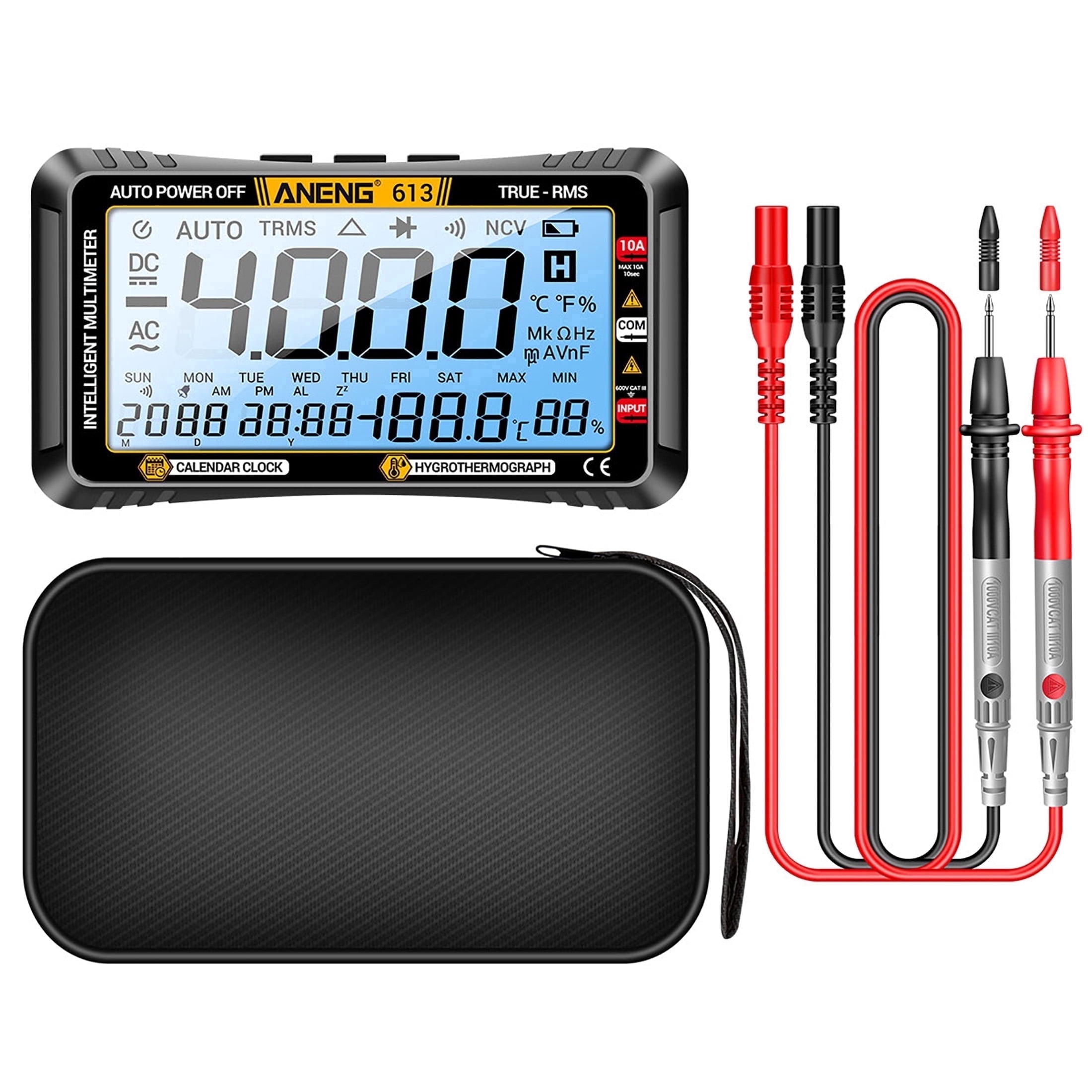 ANENG Digital Multimeter, 4000 Counts TRMS Auto-Ranging Tester for AC/DC Voltage, Current, Resistance, with LCD Display