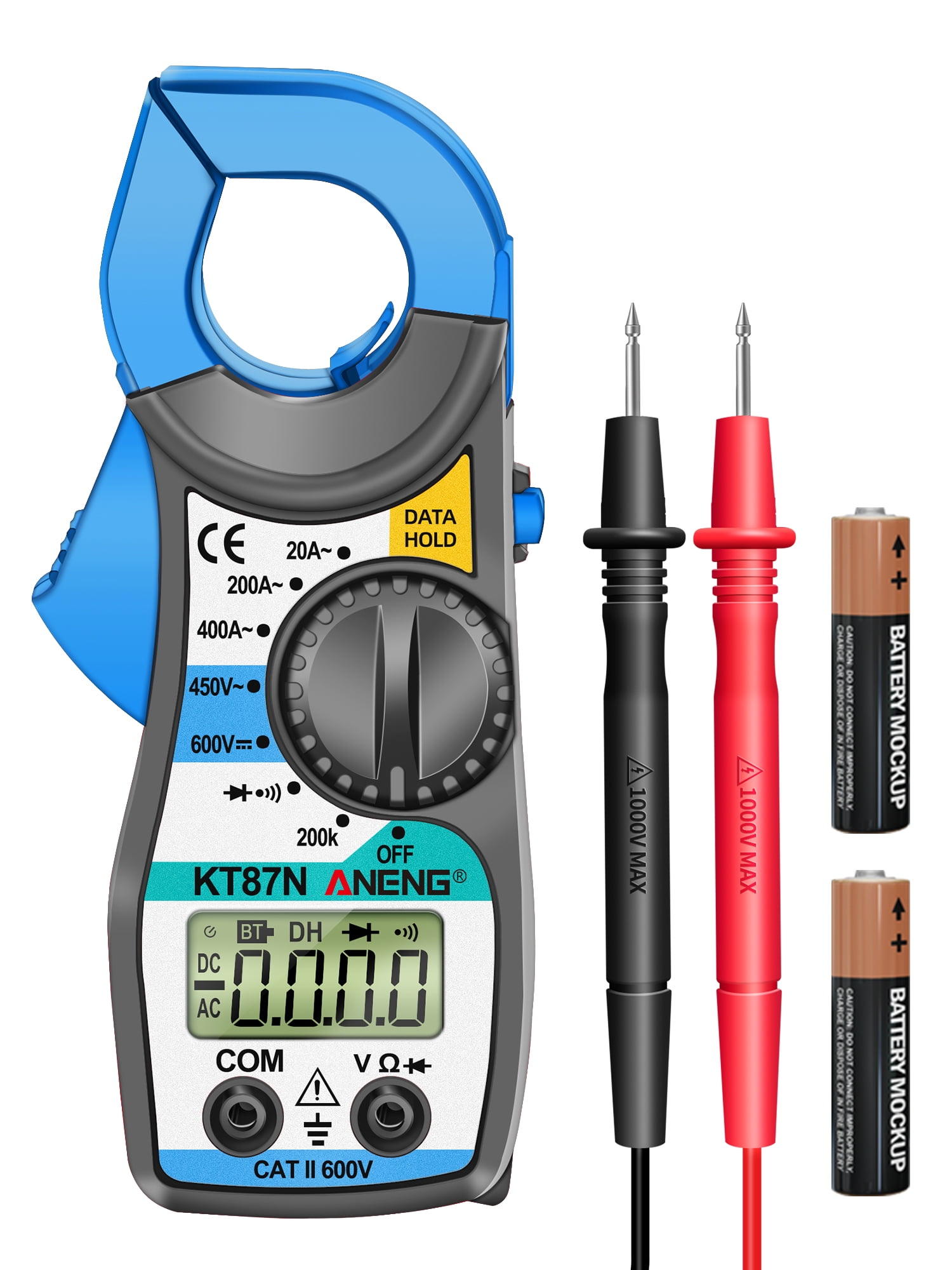 ANENG KT87N Clamp Meter Multimeter Tester with AC Current,AC/DC Voltage