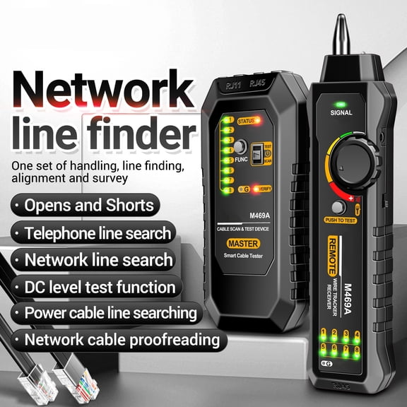 ANENG M469A Network Cable Finder Multifunctional Cable Tester Kit, Black