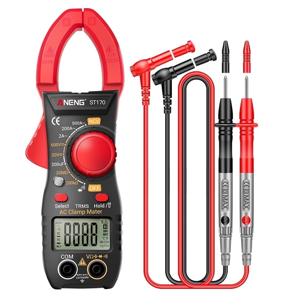 ANENG Clamp Digital Multimeter Tester ST170 1999 Counts for AC/DC Voltage, NCV, Resistance & Capacitance