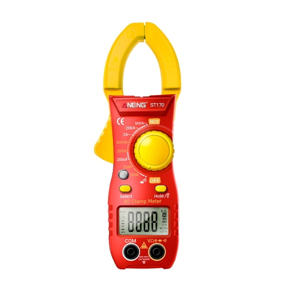 ANENG ST170 Smart Clamp Meter 1999 Counts Auto-ranging Digital Multimeter LCD Screen AC Voltage AC Current Tester LED Flashlight NCV Induction Voltage Meter Resistance Capacitance Diode T