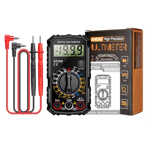 ANENG SZ308 Digital Multimeter, AC/DC Voltage Current Resistance Tester, LCD Display