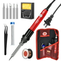 ANENG Soldering Iron Kit,60W Adjustable Temperature Soldering Iron Gun Welding Tools,Portable Soldering Kit 12-in-1 with 5 Tips,Solder Wire Tube,Stand,Sponge,Tweezers for Meatl,Electric,DIY,Repair