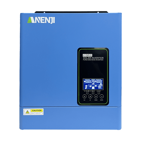 ANENJI 3KW 24V Hybrid Solar Inverter Charger, 4000W MPPT Charging Controller, Supports Li Battery, BMS Communication, Battery-Free Operation