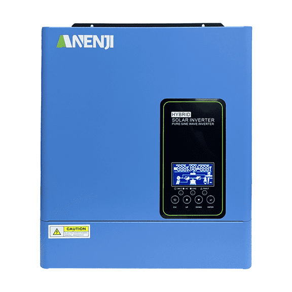 ANENJI 3KW 24V Hybrid Solar Inverter Charger, 4000W MPPT Charging Controller, Supports Li Battery, BMS Communication, Battery-Free Operation