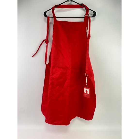 ANEPOTER Aprons,Red Aprons for Women Men with 2 Pockets-Artist Baking Cooking Kitchen Aprons Bulk (24x28 inch, Red)