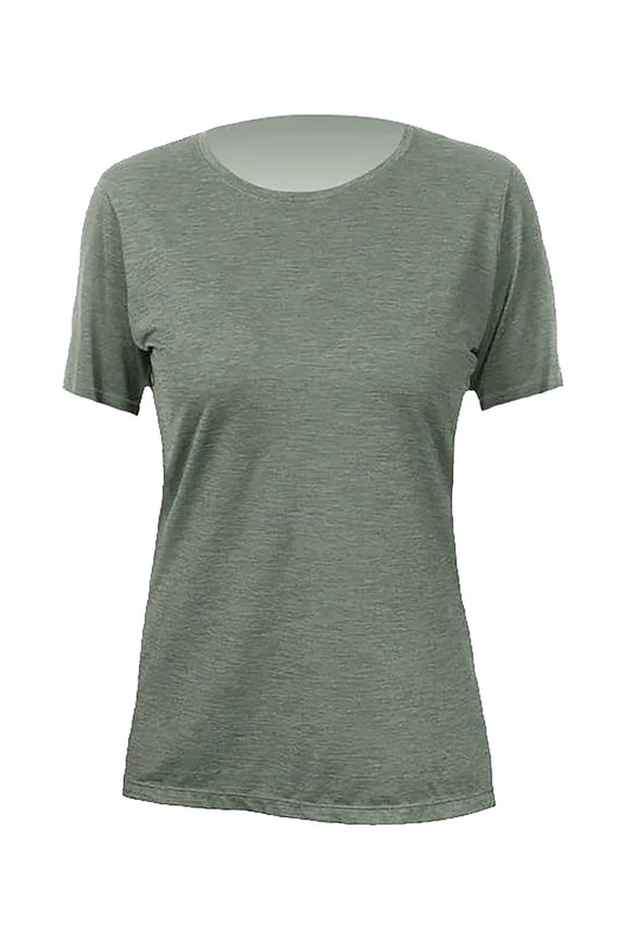 WSBRZS0 Women's Breeze Tech T-Shirt-Dark Olive Heathered-L