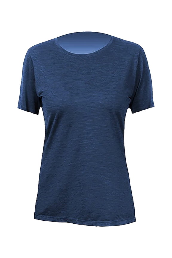 WSBRZS0 Women's Breeze Tech T-Shirt-Navy Heathered-S