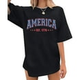 thumbnail image 1 of ANEY WELL 1776 Independence Day Shirt Women's America Patriot T-Shirt Stylish Letter Star Pattern Tees, 1 of 3
