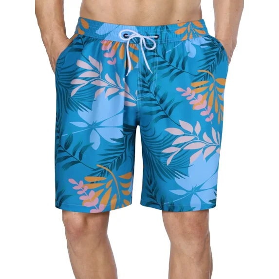 ANFERRY Mens Swim Trunks Quick Dry Swim Board Shorts Beach Short with Pockets Print Elastic Waist Bathing Suit Swimsuit