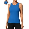 thumbnail image 1 of ANFERRY Ribbed Workout Tank Tops for Women Seamless Full Length Athletic Camisole with Built in Bra, 1 of 7