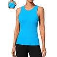 thumbnail image 1 of ANFERRY Ribbed Workout Tank Tops for Women Seamless Full Length Athletic Camisole with Built in Bra, 1 of 7