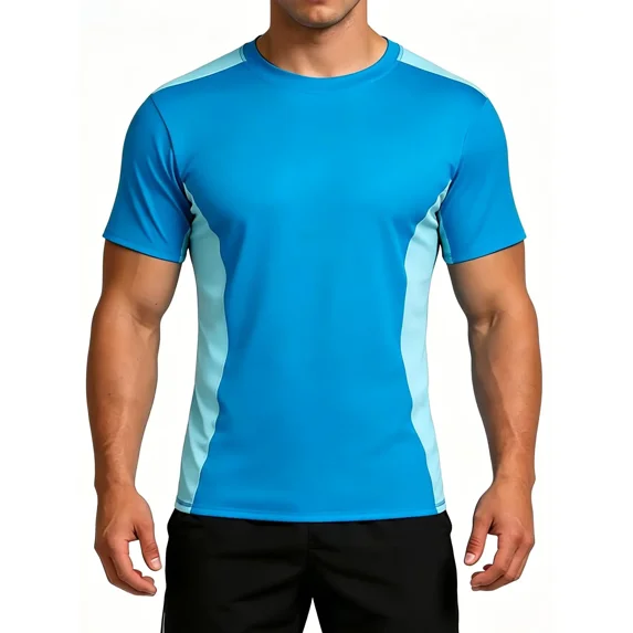 ANFERRY Men Swim Shirts Color Block UPF50+ Sun Protection Rash Guard Quick Dry Stretchy Swim Top
