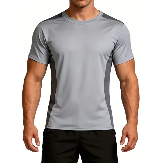 ANFERRY Men Swim Shirts Color Block UPF50+ Sun Protection Rash Guard Quick Dry Stretchy Swim Top