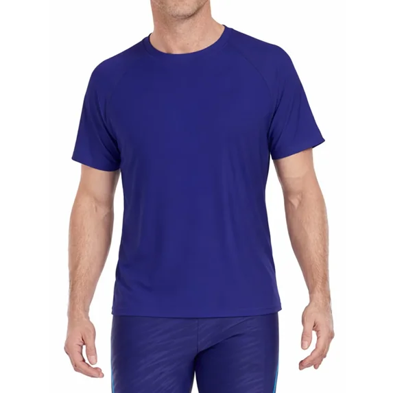 ANFERRY Short Sleeve Swim Shirts for Men Printed UPF50+ Sun Protection Athletic Rash Guards Top