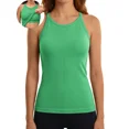 thumbnail image 1 of ANFERRY Women's Fitting Seamless Tank Tops Ribbed Crew Neck Racerback Workout Camisoles with Sewn in Bra, 1 of 9
