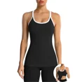 thumbnail image 1 of ANFERRY Women's Ribbed Workout Tank Tops with Built in Bra Racerback Athletic Top, 1 of 8