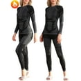 thumbnail image 1 of ANFERRY Womens Ski Thermal Underwear Set Sweat Wicking Long John Crew Neck Zip Up Base Layers Seamless Outfit Sets for Cold Weather, 1 of 7