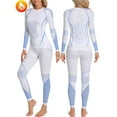 thumbnail image 1 of ANFERRY Womens Thermal Underwear Set Seamless Crew Neck Ski Base Layers Sweat Wicking Warm Long John Outfit Sets for Cold Weather, 1 of 7