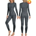 thumbnail image 1 of ANFERRY Womens Thermal Underwear Set Seamless Crew Neck Ski Base Layers Sweat Wicking Warm Long John Outfit Sets for Cold Weather, 1 of 7