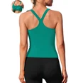 thumbnail image 1 of ANFERRY Womens Workout Tank Tops Ribbed Built in Bra Athletic Shirts Scoop Neck Racerback Yoga Camisoles, 1 of 7