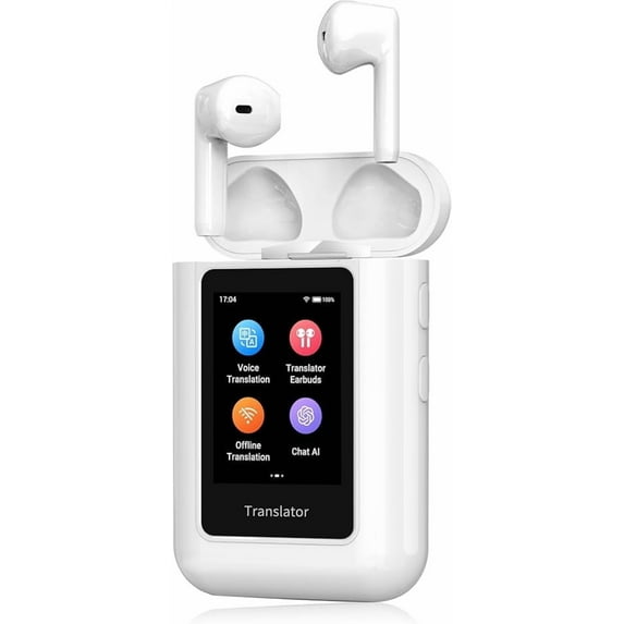 ANFIER A8 AI Translator Earbuds 2025 Model ChatGPT Offline Translation Earbuds Real Time No APP Required Independent Use Language Translator Device for 144 Languages for Business Travel and Daily Use