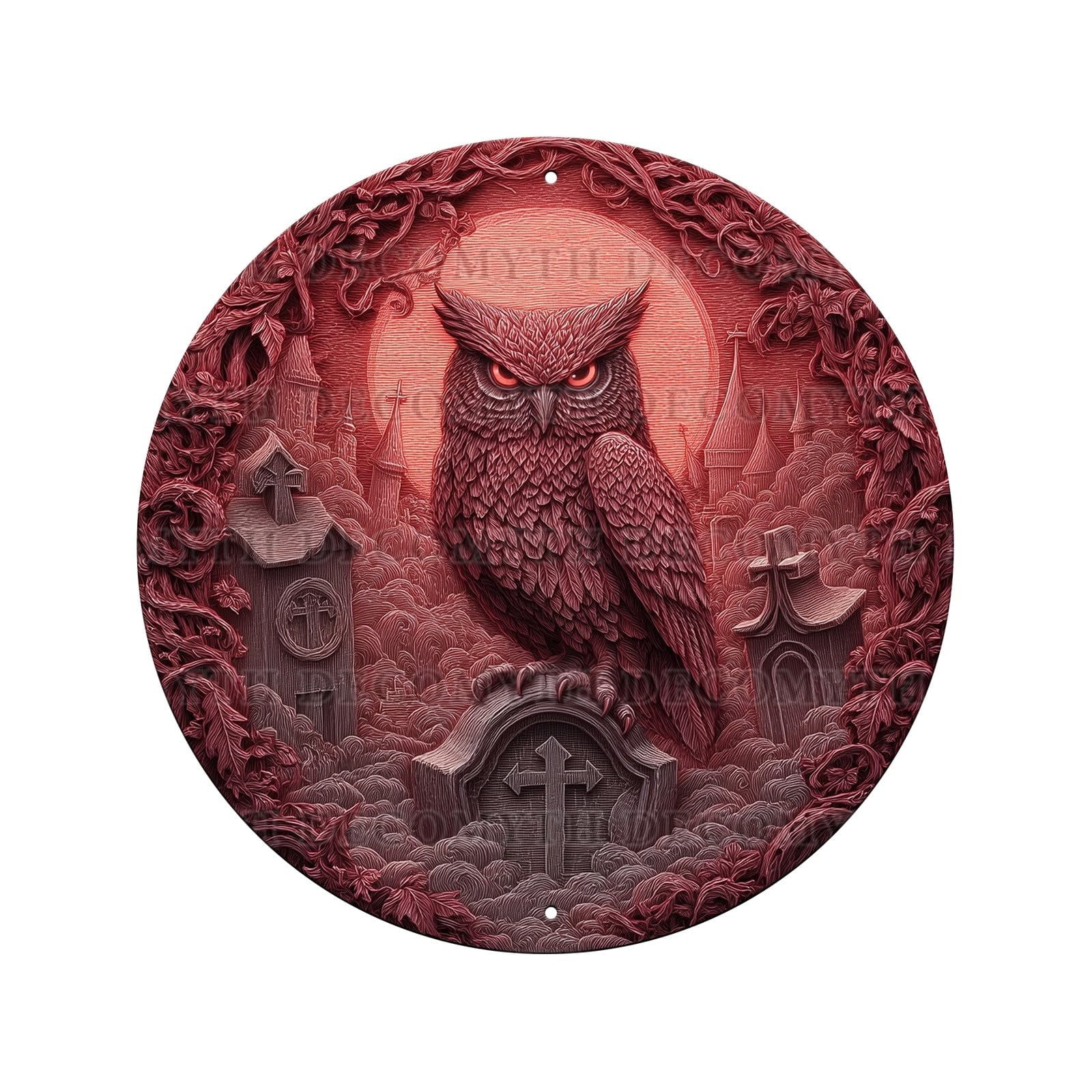 Rustic Saloon Sign ANFUZAI Vintage Halloween Round Tin Sign Retro Crow Metal Poster ...