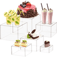 ANGAR 6 Pcs Clear Acrylic Buffet Risers, Nesting Food Risers for Buffet ...