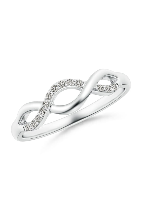 Natural Single Sided Diamond Criss-Cross Infinity Ring in 925 Sterling Silver for Women (Size-1.1mm| Color-K| Clarity-I3) | Anniversary, Jewelry Gift for Women | Natural Diamond Ring