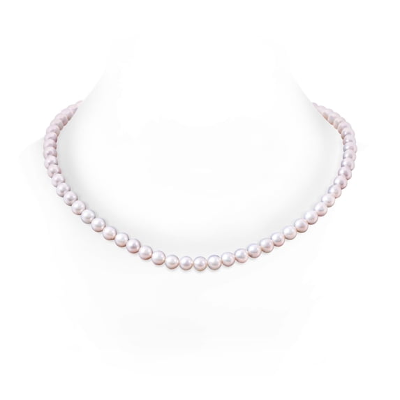 ANGARA 10-11mm, 22" Classic Freshwater Cultured Pearl Necklace in 14K White Gold for Women | June Birthstone, Birthday, Anniversary, Jewelry Gift for Women | Pearl Necklace