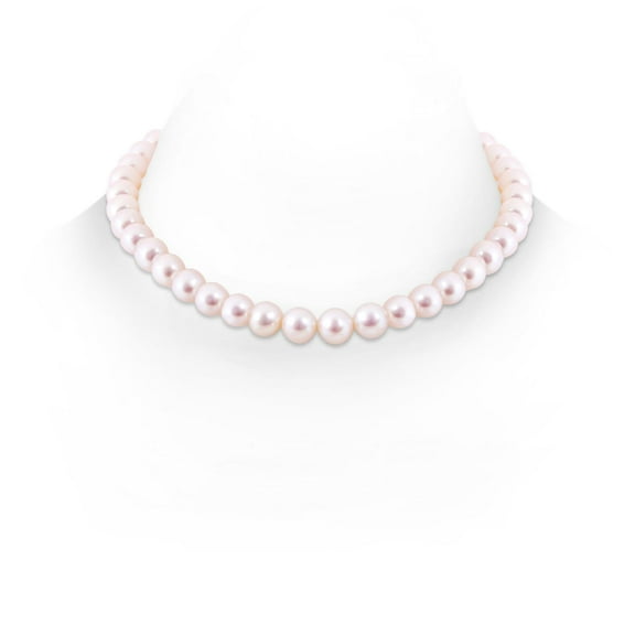 ANGARA 18" Single Strand Freshwater Cultured Pearl Necklace in 14K White Gold for Women | June Birthstone, Birthday, Anniversary, Jewelry Gift for Women | Pearl Necklace