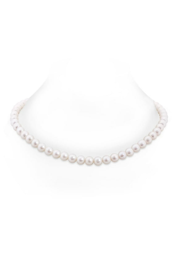 22" Freshwater Cultured Pearl Single Strand Matinee Necklace in 14K Yellow Gold for Women | June Birthstone, Birthday, Anniversary, Jewelry Gift for Women | Pearl Necklace