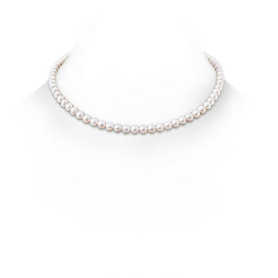ANGARA 6-7mm, 16" Freshwater Cultured Pearl Single Strand Necklace in 14K White Gold for Women | June Birthstone, Birthday, Anniversary, Jewelry Gift for Women | Pearl Necklace