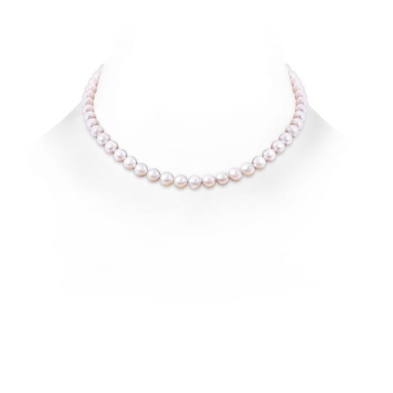 ANGARA 6-7mm, 16" Japanese Akoya Cultured Pearl Single Strand Necklace in 14K Yellow Gold for Women | June Birthstone, Birthday, Anniversary, Jewelry Gift for Women | Pearl Necklace