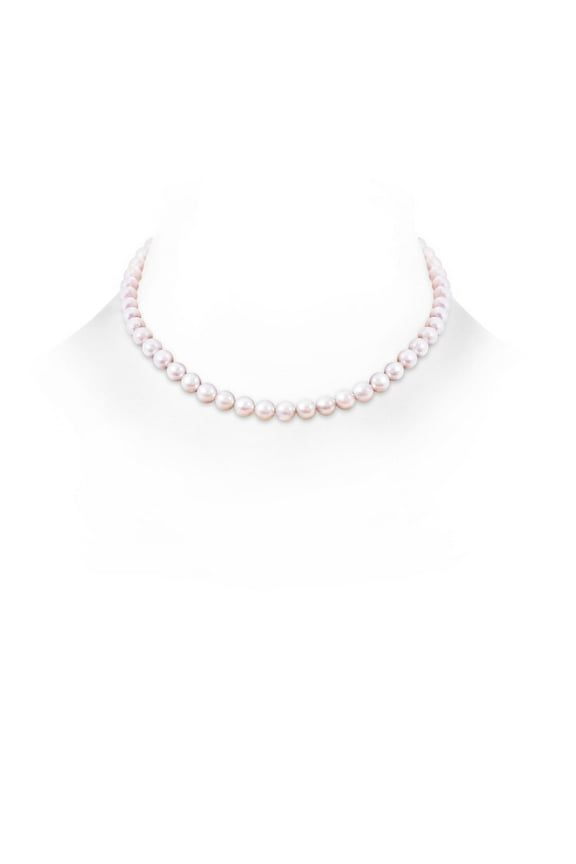 6-7mm, 16" Japanese Akoya Cultured Pearl Single Strand Necklace in 14K Yellow Gold for Women | June Birthstone, Birthday, Anniversary, Jewelry Gift for Women | Pearl Necklace