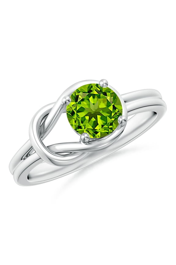 6mm Natural Peridot Solitaire Ring in Sterling Silver for Women, Girls Ring Size-6 (Stone Grade: AAAA-Heirloom) August Birthstone Fine Jewelry Gift for Her Birthday, Wedding, Engagement