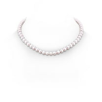 ANGARA 7-8mm, 18" Single Strand Freshwater Cultured Pearl Necklace in 925 Sterling Silver for Women | June Birthstone, Birthday, Anniversary, Jewelry Gift for Women | Pearl Necklace