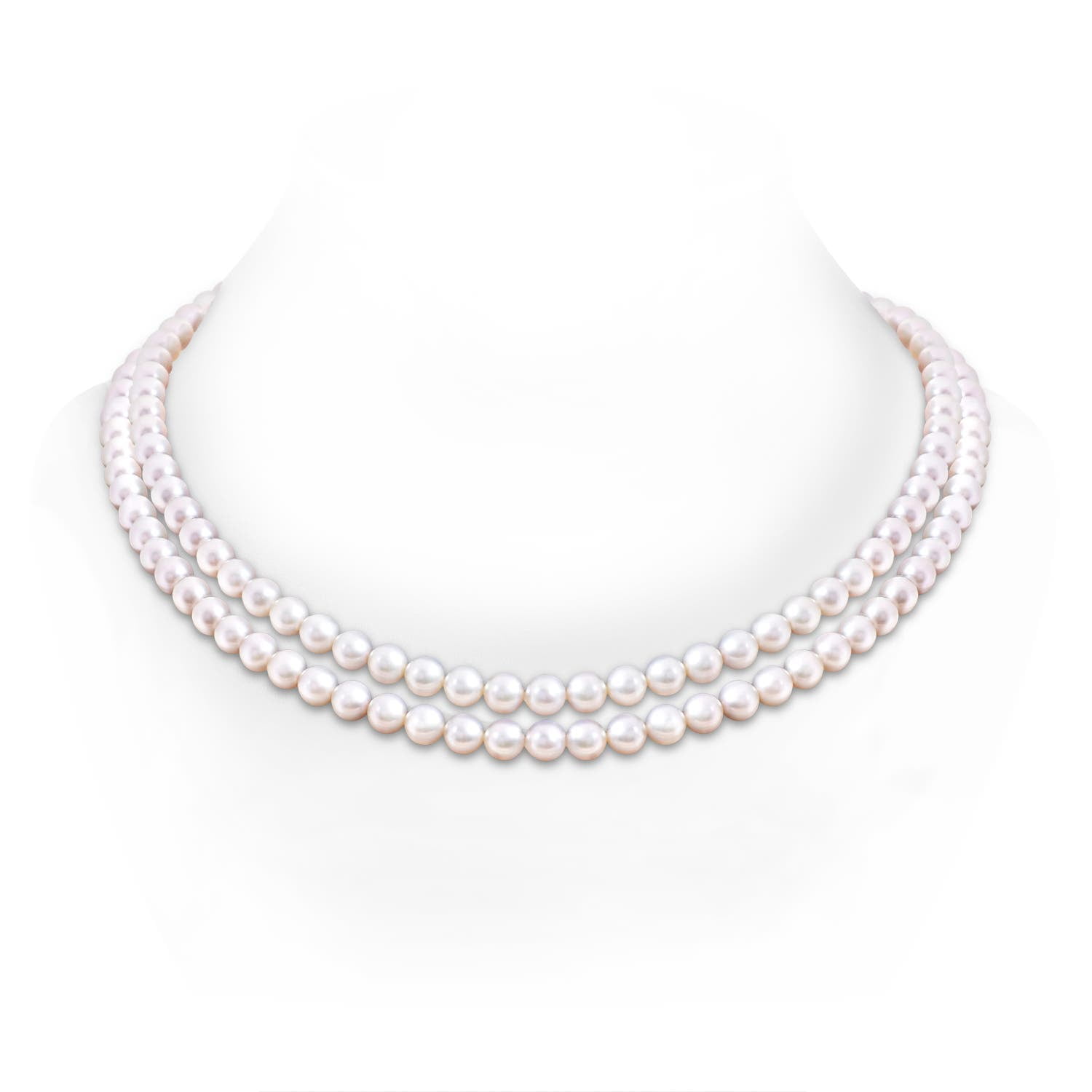 ANGARA 7-8mm, 20" Japanese Akoya Cultured Pearl Double Line Necklace in ...