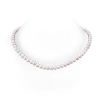 ANGARA 7-8mm, 22" Single Strand Freshwater Cultured Pearl Necklace in 925 Sterling Silver for Women | June Birthstone, Birthday, Anniversary, Jewelry Gift for Women | Pearl Necklace