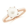 thumbnail image 1 of ANGARA 8mm Freshwater Cultured Pearl Solitaire Ring in 14K Rose Gold for Women, Girls Ring Size-5.5 (Stone Grade: AA-Better) June Birthstone Jewelry Gift for Her Birthday, Wedding, Engagement, 1 of 11