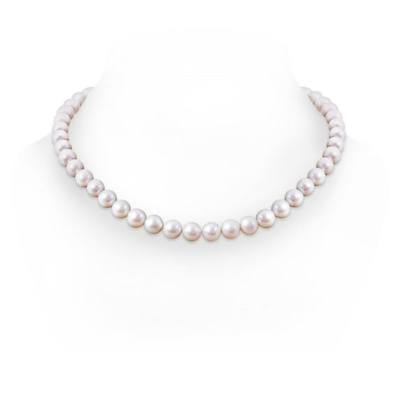 ANGARA 9-10mm, 20" Freshwater Cultured Pearl Single Line Necklace in 14K Yellow Gold for Women | June Birthstone, Birthday, Anniversary, Jewelry Gift for Women | Pearl Necklace
