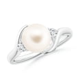 thumbnail image 1 of ANGARA Classic Freshwater Cultured Pearl Bypass Ring in 14K White Gold for Women | June Birthstone, Birthday, Anniversary, Jewelry Gift for Women | Pearl Ring, 1 of 8