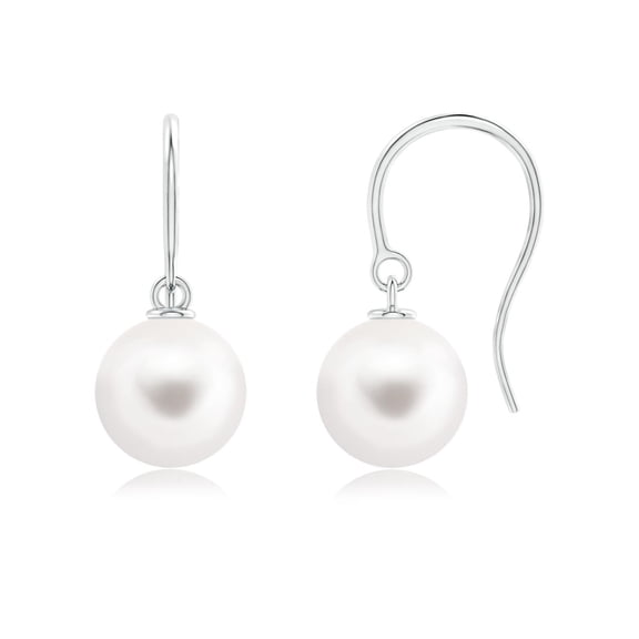 ANGARA Classic Freshwater Cultured Pearl Fish Hook Earrings in 925 Sterling Silver for Women | June Birthstone, Birthday, Anniversary, Jewelry Gift for Women | Pearl Earrings