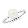 thumbnail image 1 of ANGARA Classic Freshwater Cultured Pearl Solitaire Ring in 14K White Gold for Women | June Birthstone, Birthday, Anniversary, Jewelry Gift for Women | Pearl Ring, 1 of 7