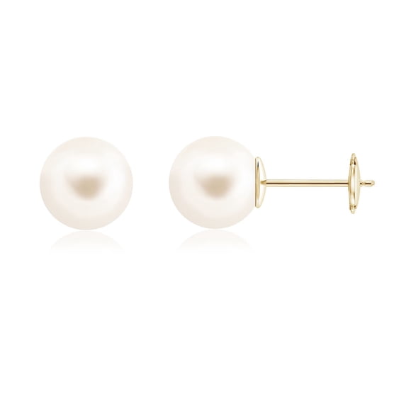 ANGARA Classic Freshwater Cultured Pearl Solitaire Studs in 14K Yellow Gold for Women | June Birthstone, Birthday, Anniversary, Jewelry Gift for Women | Pearl Earrings