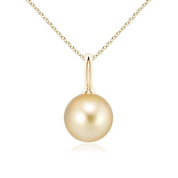 ANGARA Classic Golden South Sea Cultured Pearl Solitaire Pendant in 14K Yellow Gold for Women | June Birthstone, Birthday, Anniversary, Jewelry Gift for Women | Pearl Necklace