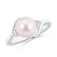 thumbnail image 1 of ANGARA Classic Japanese Akoya Cultured Pearl Bypass Ring in 14K White Gold for Women | June Birthstone, Birthday, Anniversary, Jewelry Gift for Women | Pearl Ring, 1 of 8