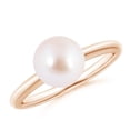 thumbnail image 1 of ANGARA Classic Japanese Akoya Cultured Pearl Solitaire Ring in 14K Rose Gold for Women | June Birthstone, Birthday, Anniversary, Jewelry Gift for Women | Pearl Ring, 1 of 8